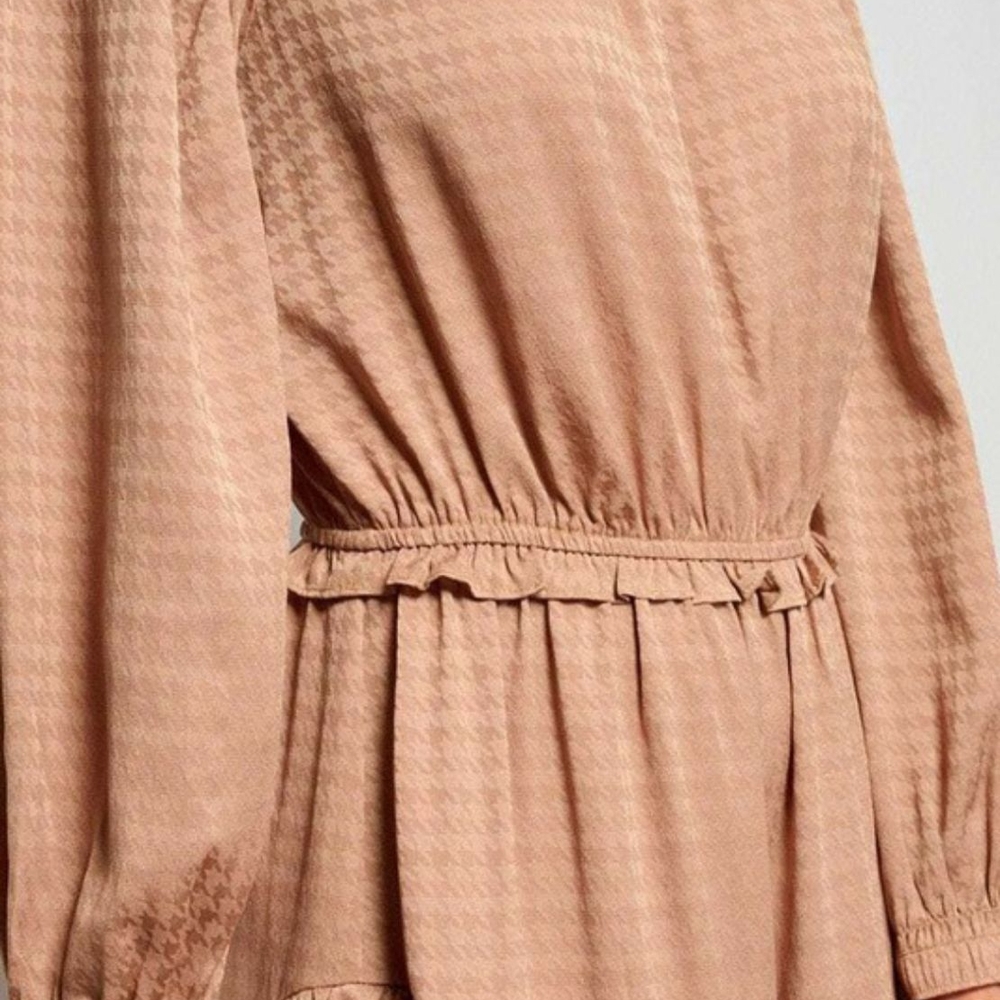 Current Air Brown Midi Dress with Ruffle Accents - Picture 2 of 6